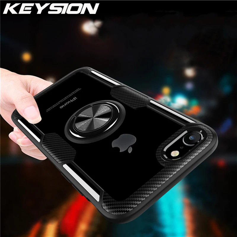 KEYSION Ring Case for iPhone SE 2020 New Transparent Shockproof Phone Cover for iPhone 11 11 Pro Max XR 8 7 6S 6 Plus X Xs Max KEYSION Ring Case for iPhone SE 2020 New Transparent Shockproof Phone Cover for iPhone 11 11 Pro Max XR 8 7 6S 6 Plus X Xs Max