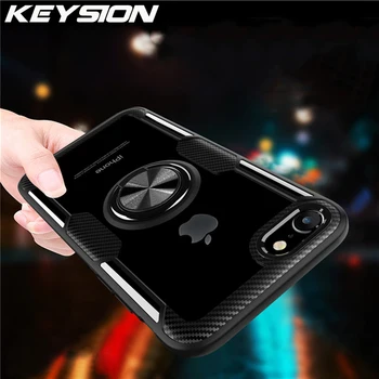 

KEYSION Ring Case for iPhone SE 2020 New Transparent Shockproof Phone Cover for iPhone 11 11 Pro Max XR 8 7 6S 6 Plus X Xs Max