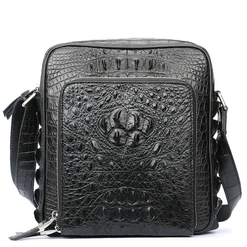 

2019 100% genuine crocodile skin men's bag luxury fashion single shoulder bag