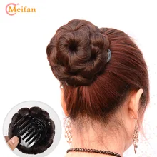 MEIFAN для женщин, 9 цветов, кудрявые шиньоны для волос, булочка, Пончик, коготь в конском хвосте, пучок для наращивания, синтетический натуральный, для невесты, коготь шиньон
