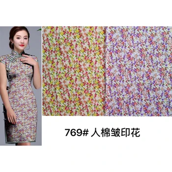

Rayon crepe printed for dress fabrics, Hot Sale Low Price floral printed woven 100% Rayon fabric