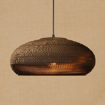 

American LED Origami Pendant Light E27 Pendant Lamp Bar/restaurant Living Room Lighting Fixture Vintage Hanging Paper Modern AC