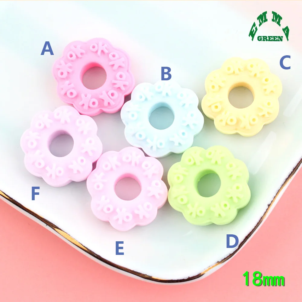 

Lovely Resin Simulation Cake Cookie Charms For DIY 20pcs Flower Donut Flatback Cabochon Phone Case Accessories