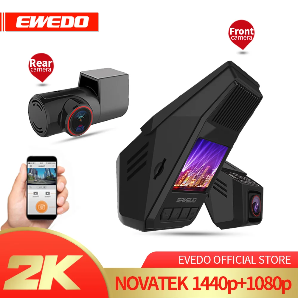 Sameuo U900 car dvr camera dash cam auto video recorder hd 1080p front and rear night sight  wifi loop video 24H Parking Monitor
