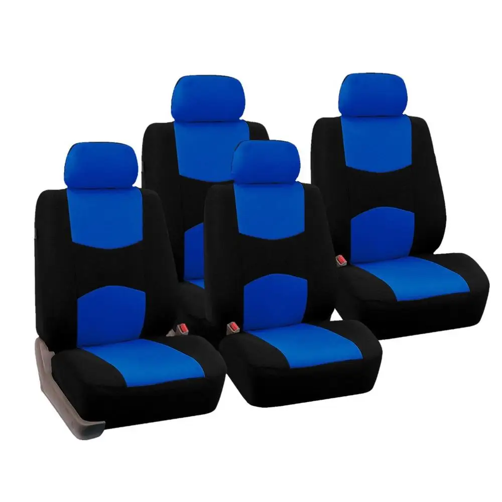 Чехол для автомобильного сиденья, комплект из 4 предметов, чехол для переднего сиденья, четыре сезона, универсальный, дышащий, мягкий, теплый, предложение, чехол для переднего сиденья - Название цвета: Синий
