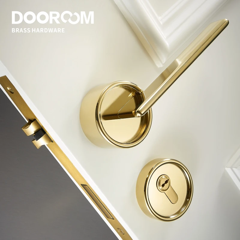 Dooroom латунный дверной замок набор современный черный PVD золотой интерьер спальня
