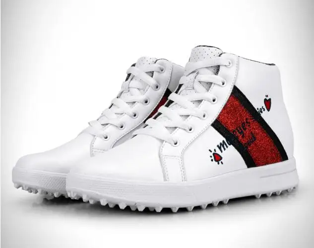 PGM обувь для гольфа женское из микрофибры беговые кроссовки ayakkabi bayan chaussures sport homme мягкая спортивная обувь для гольфа женские водонепроницаемые кроссовки для гольфа - Цвет: Белый