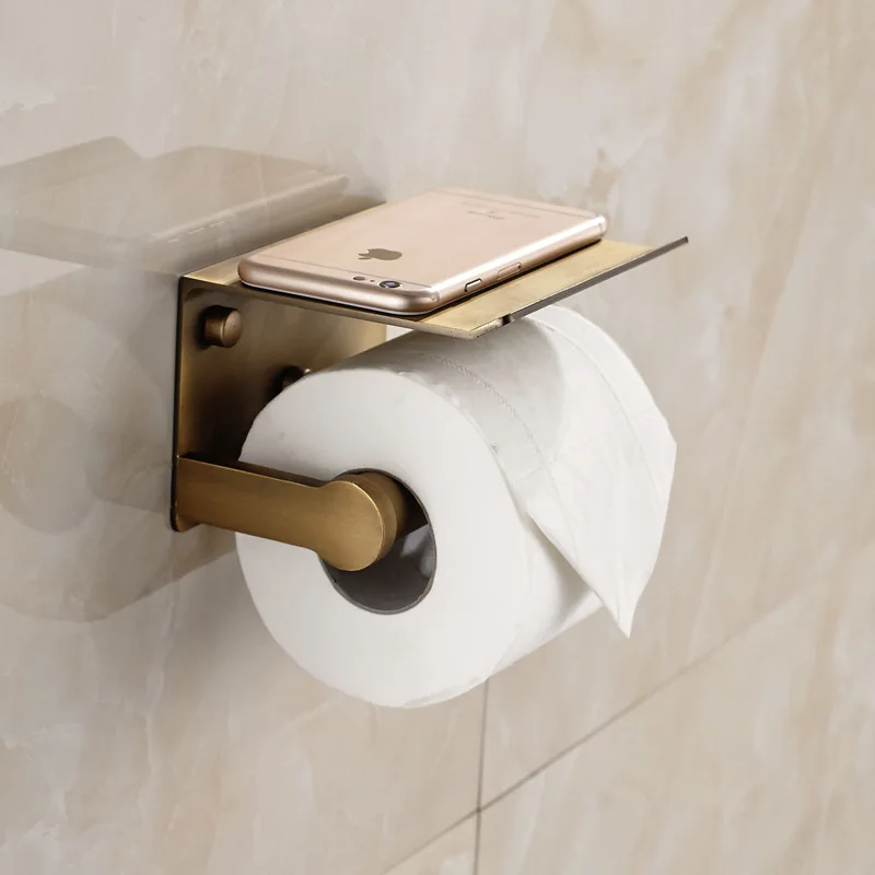 Manufacturers Direct Selling Multi-functional Alumimum Vintage Mobile Phone Toilet Paper Holder Roll Stand Toilet Mobile Phone S