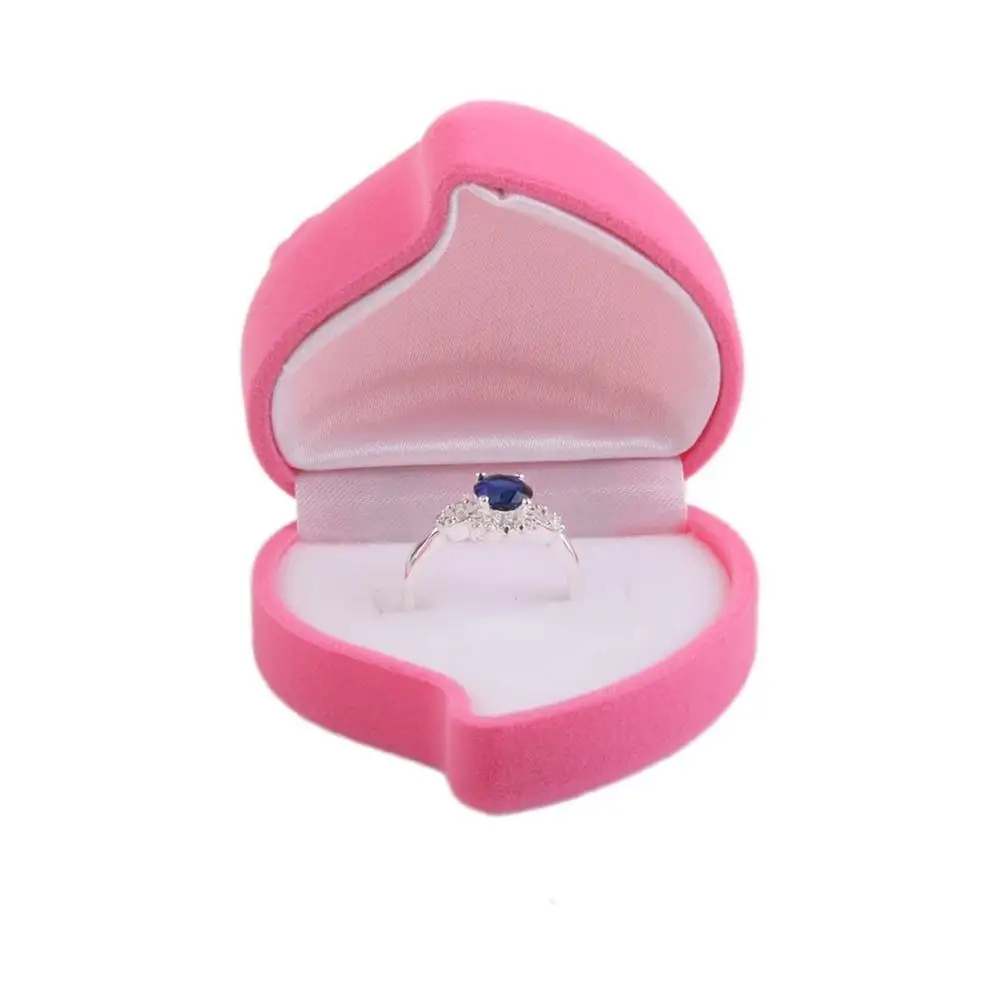 Лидер продаж 2020 бархатная коробка для обручальных колец в форме розы розового