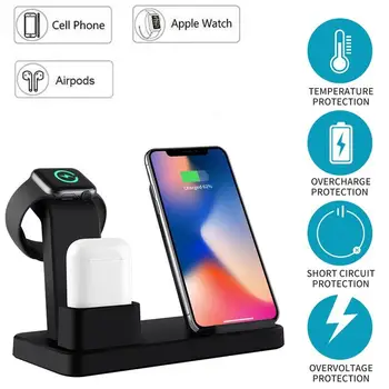 

3 in 1 Charging Dock Holder For Apple Watch for iPhone 11 Pro XS XR for Airpods Dock Wireless Charger Stand Mounts Base