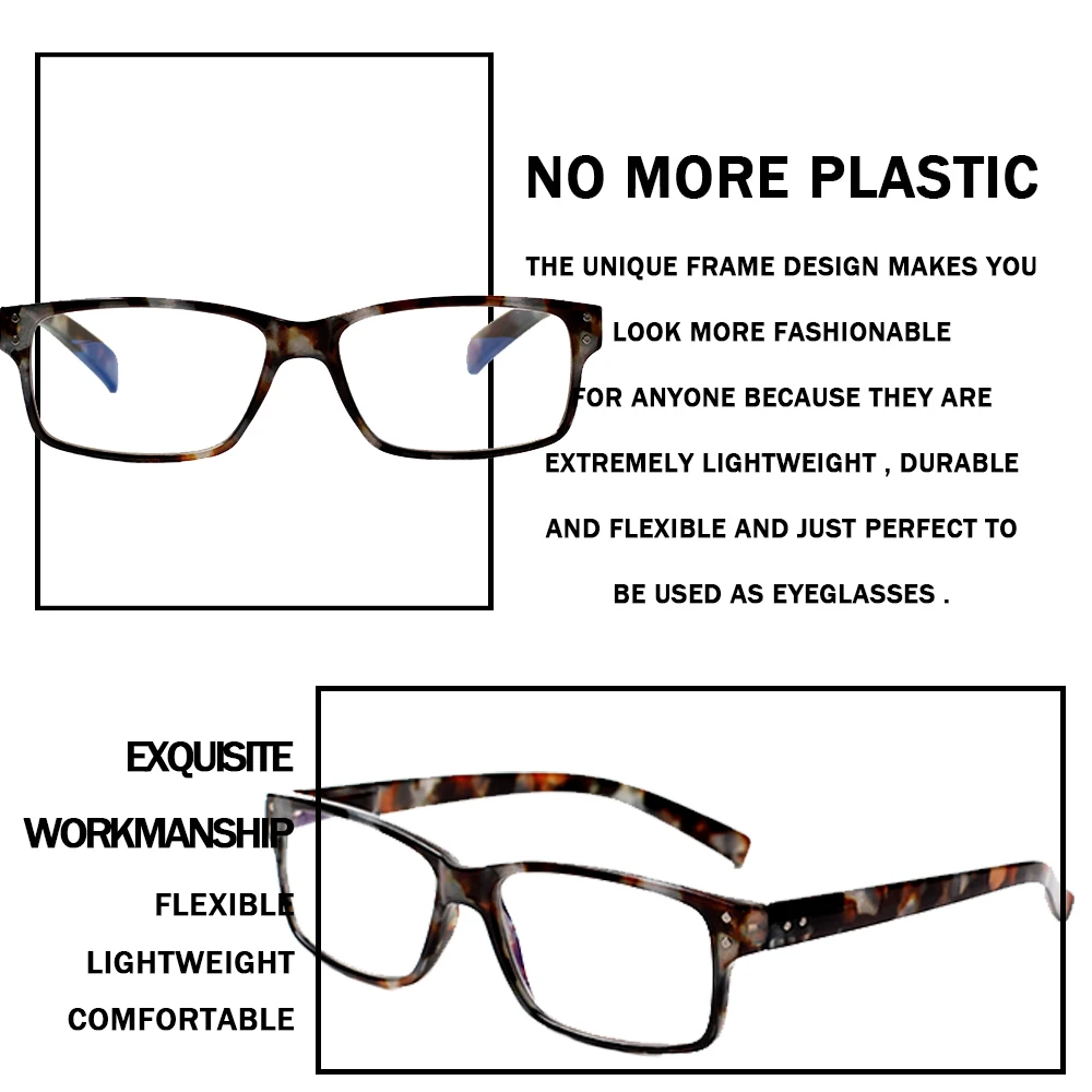 Henotin 5 Pack Reading Glasses Blue Light Blocking Computer Glasses Men Women Anti UV Reader Eyeglasses Diopter 0-400 3