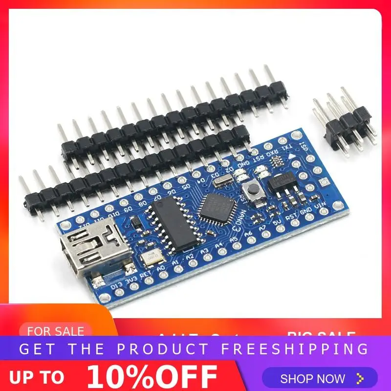 Мини-usb с контроллером загрузчика Nano 3,0 совместимый для arduino CH340 USB драйвер 16 МГц NANO V3.0 Atmega328 хороший