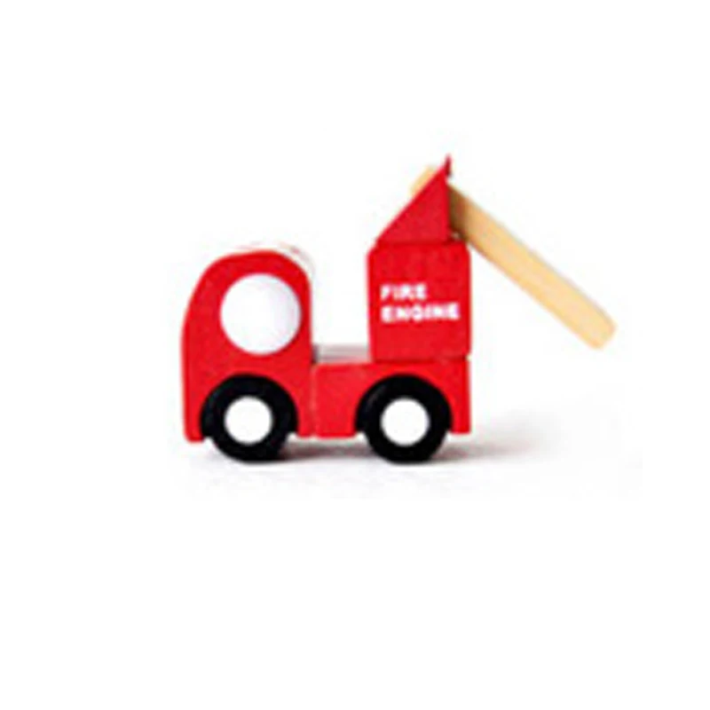 wonderful 12pcs Montessori Educational Wooden toy 3D Puzzle WoodenToy Car Engineering Car Sensory Mathematic