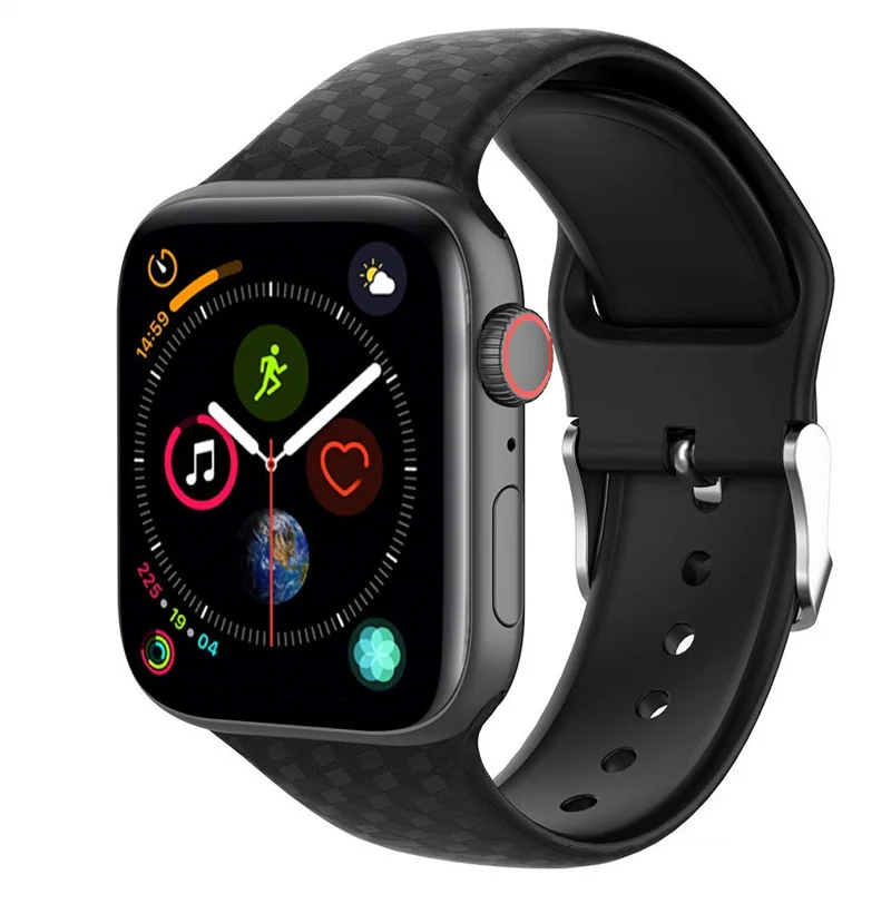 Ремешок с 3d текстурой для часов силиконовый спортивный браслет iwatch band 44 мм 40 38 42 4 3