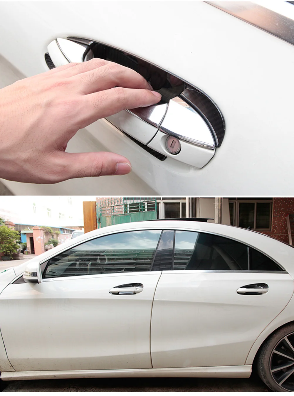 Наружная ручка двери автомобиля чаша накладка наклейка для Mercedes Benz A B C E GLK ML GLE GL GLS CLA класс W176 W204 W212 X204 W117