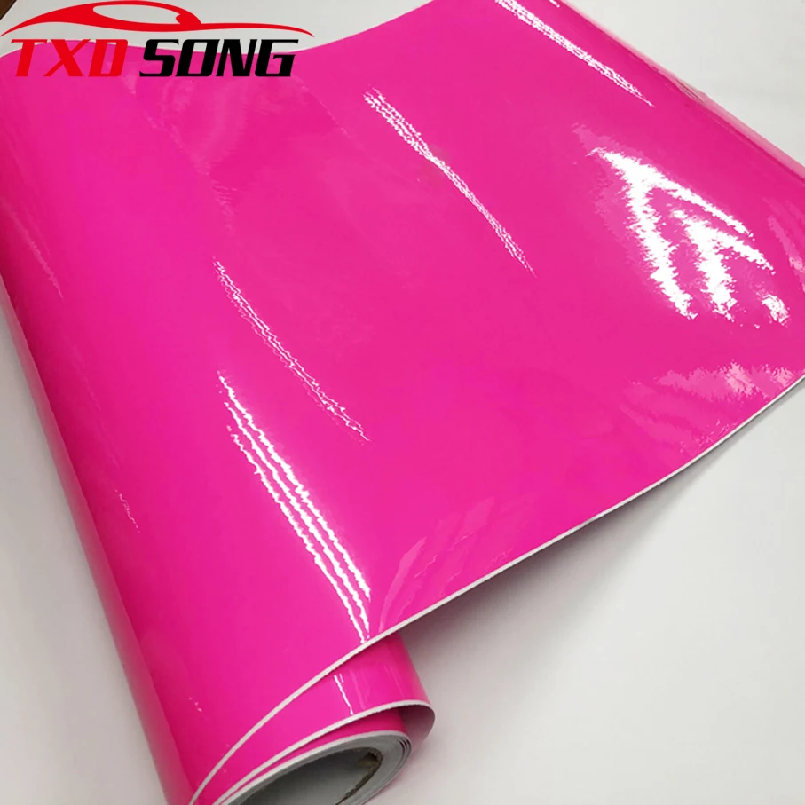 Dream Rouge Pink Vinyl Wrap Adhesive Film Pink Stickers Super Candy Glossy  Car Wrapping Foil Roll With Air Channel Release Bubble From Orinotech,  $237.74