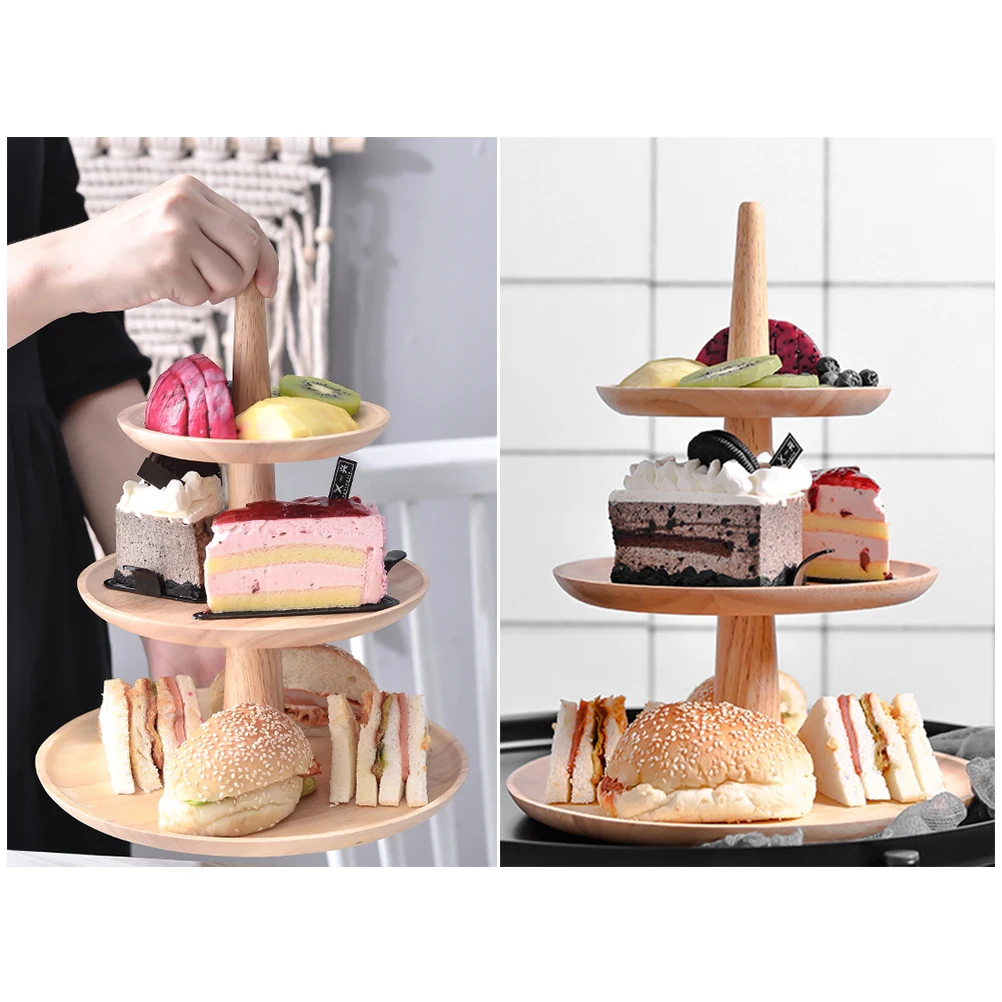 3-layer Cake Stand Storage Tray Fruit Snacks Pastry Holder Candy Dessert G1S2 