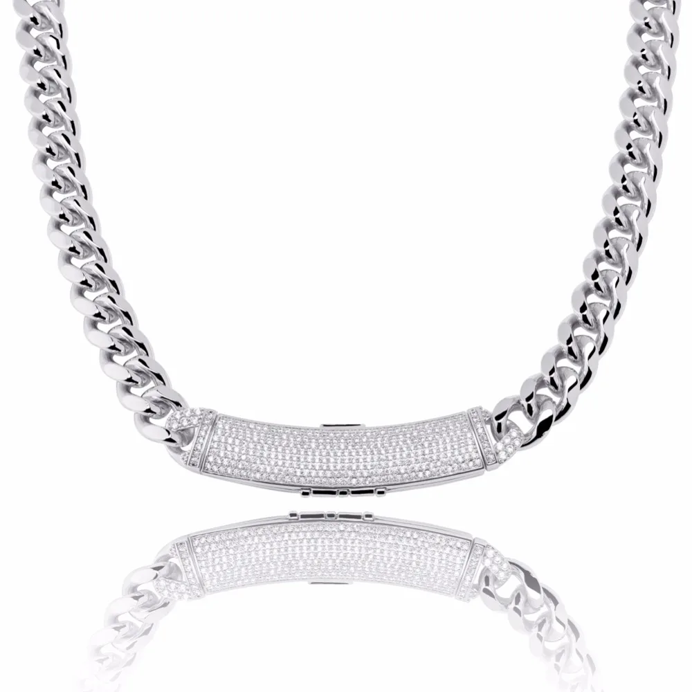 GUCY 12 мм Ширина новейшая застежка Micro Pave Iced CZ кубинские Соединенные ожерелья цепи роскошные шикарные ювелирные изделия модные хип-хоп для мужчин