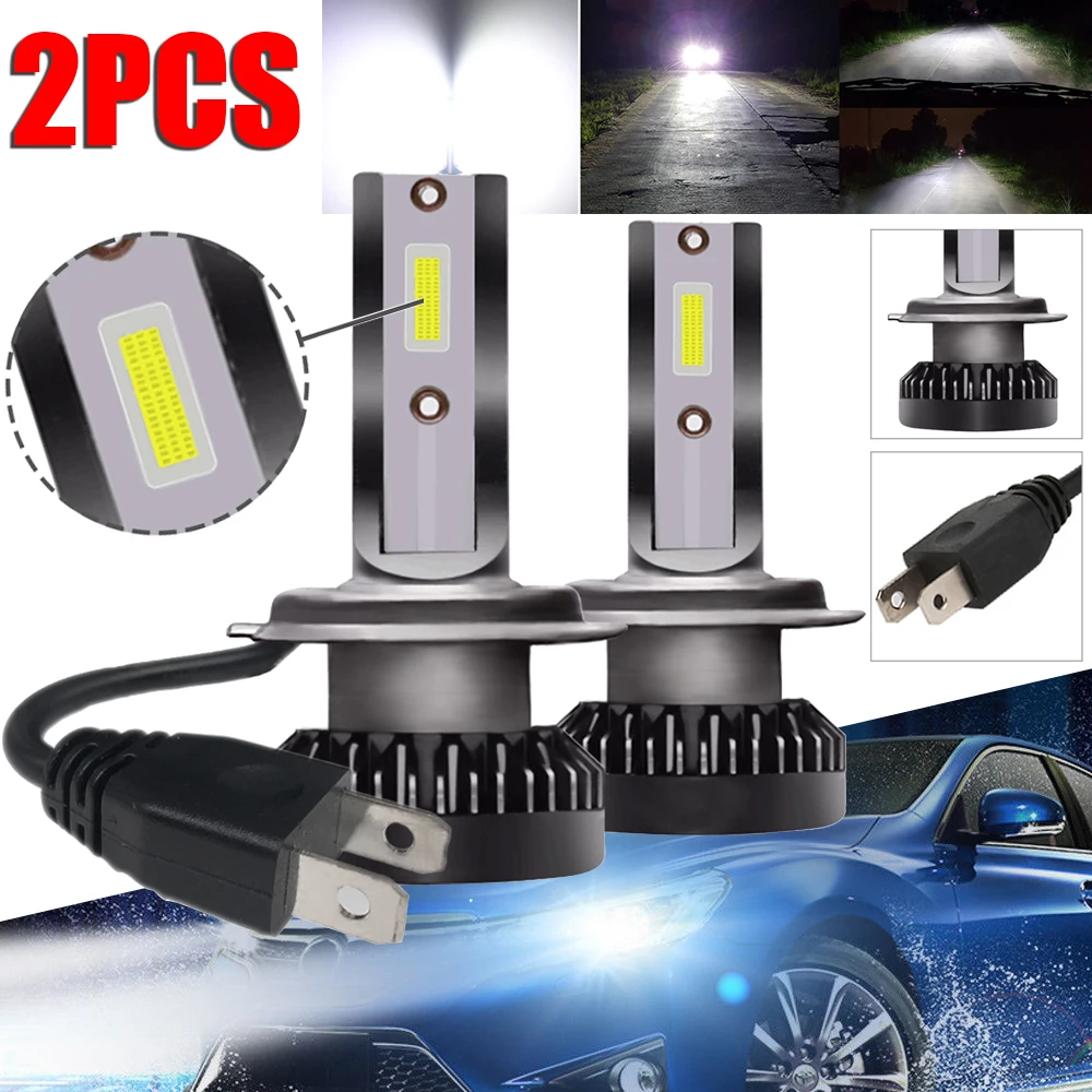 2 шт./компл. автомобиля H7 фар 55W 12 V-24 V 5500LM COB светодиодный 6000 К яркий белый фар дальнего света лампы Водонепроницаемый IP68 автомобильные лампы для фар
