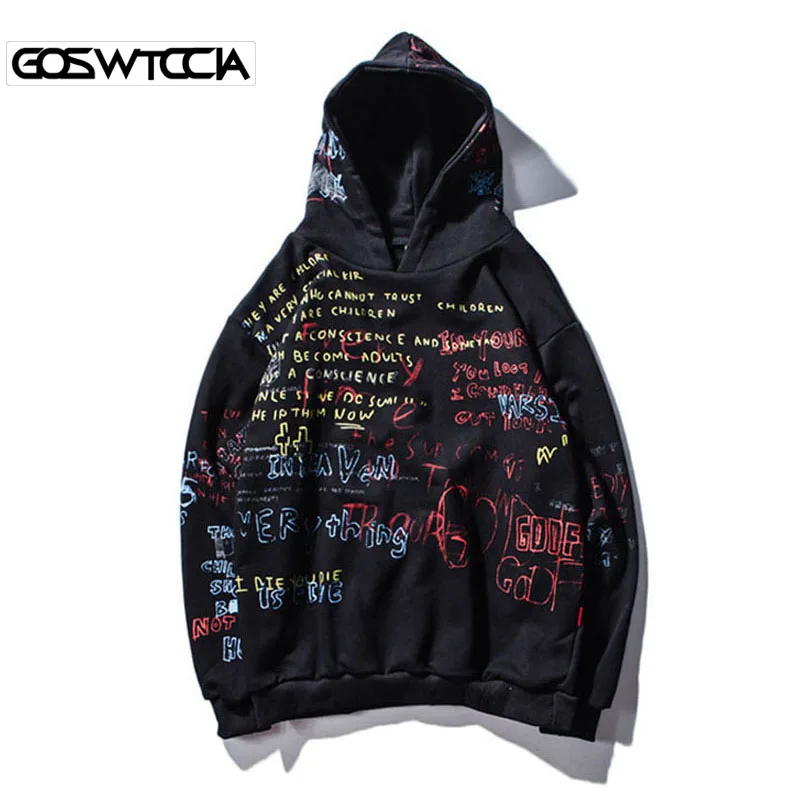 GOSWTCCIA хип-хоп худи граффити мужские 2019 Осенние повседневные пуловеры балахон от
