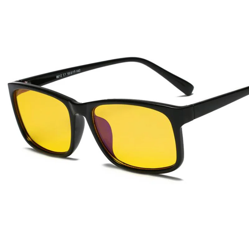 Black Yellow RBENN анти-голубые лучи очки для женщин и мужчин компьютерные очки для компьютера желтые линзы анти-голубые световые очки по назначению рамки - Цвет оправы: Black Yellow
