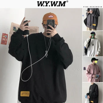 

WYWM Men Ulzzang Patchwork No Hoodies 2020 Spring Japan Streetwear Sweatshirts Harajuku Funny Print Casual Solid Hip Hop Hooded