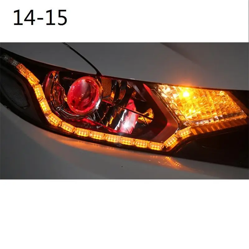 Дневные ходовые Automovil Стайлинг Drl Автозапчасти Светодиодные фары автомобиля фары в сборе 05 06 07 08 09 10 11 для Honda Fit