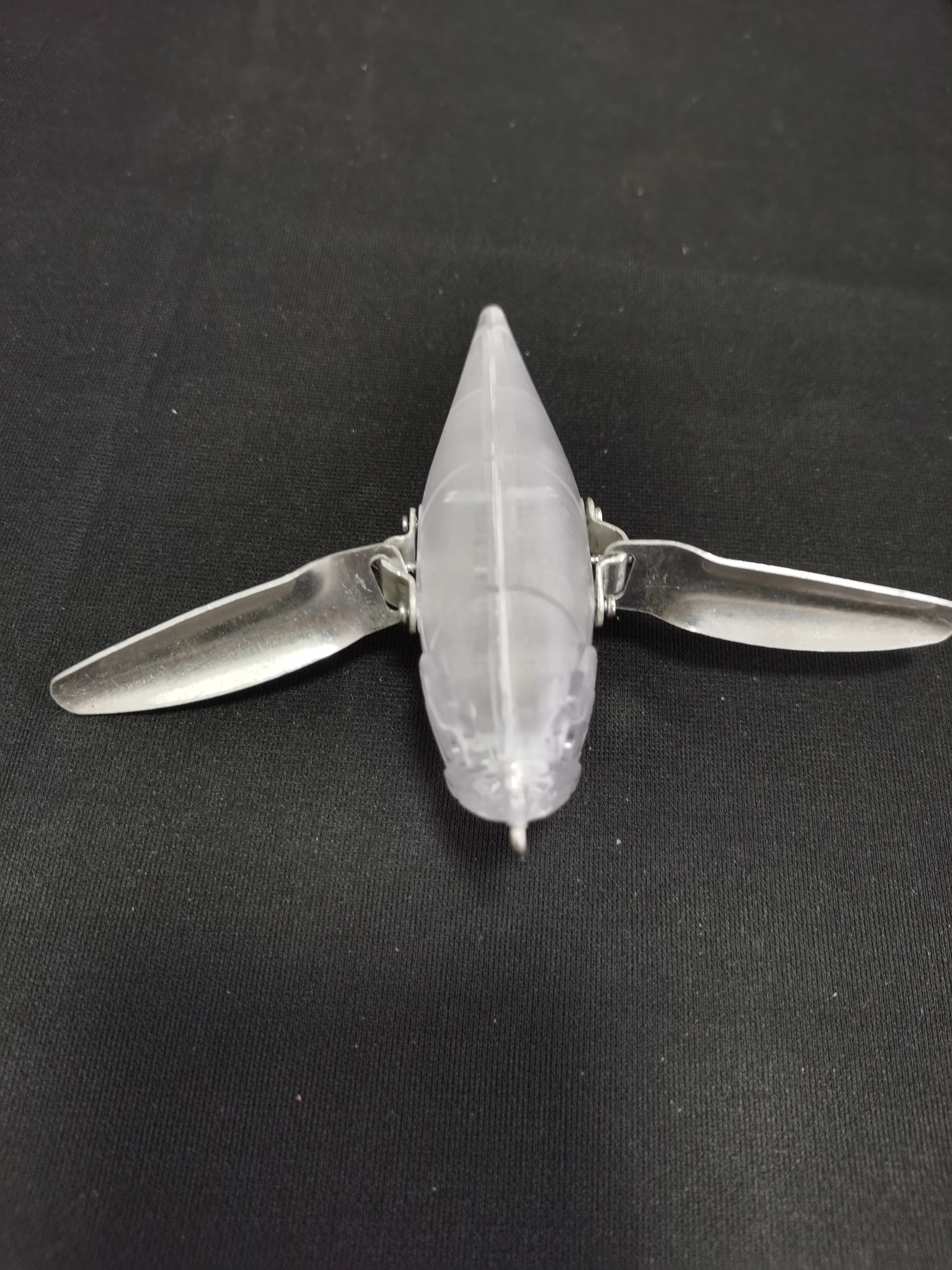 도색되지 않은 낚시 미끼 ABS 포퍼, 빈 크랭크 미끼, 날개 미끼, 프리 아이, 115mm, 29.7g, 3 개
