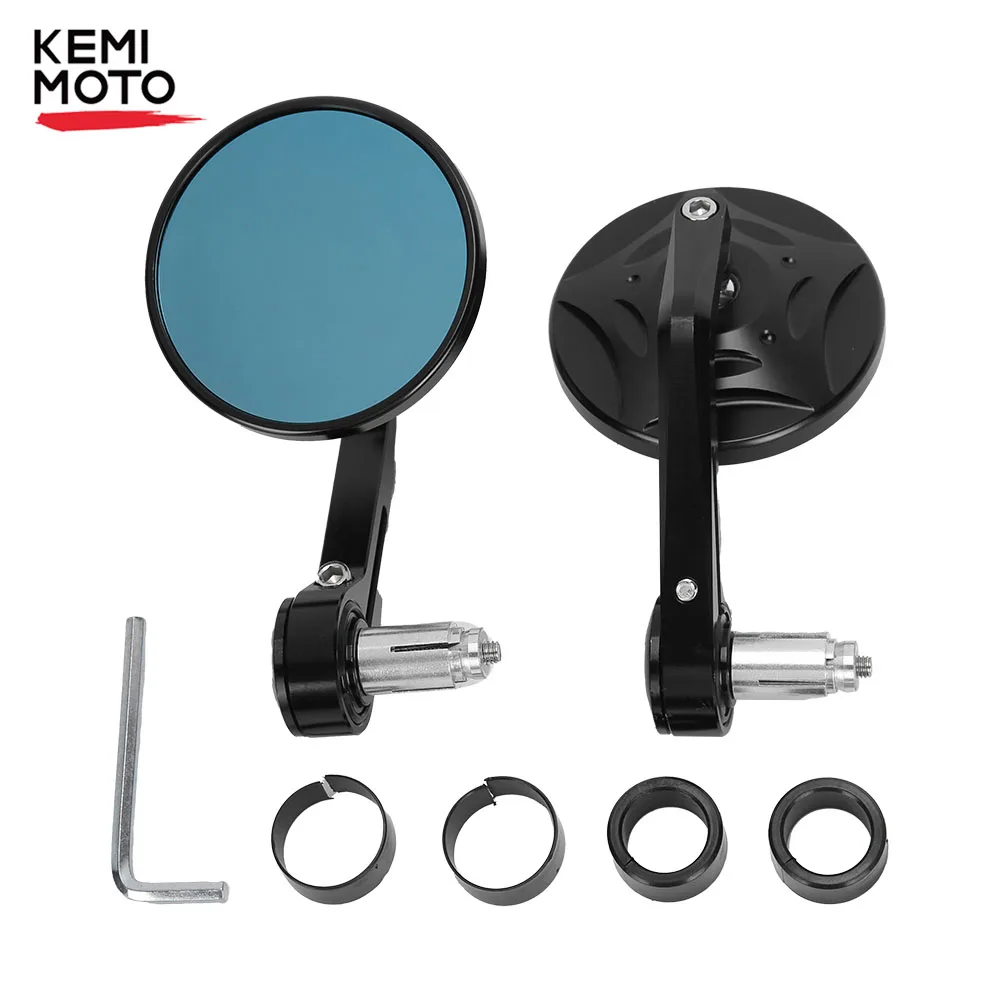 Motorcycle Bar End Mirror Rearview Mirror Handlebar Universal 7/8" 22mm