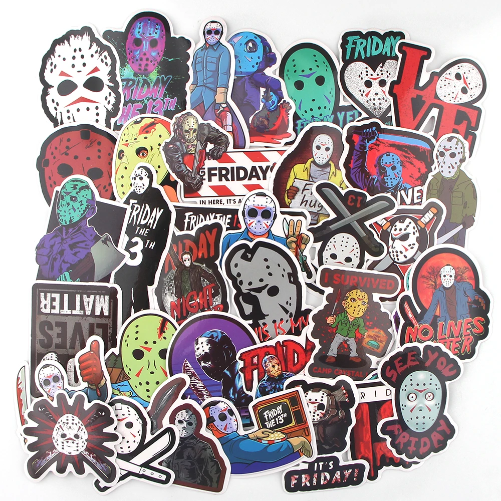 

Ransitute R1165 36pcs/set Horror Movie Friday The 13th Scrapbooking Stickers Decal For Guitar Laptop Car Fridge Graffiti Sticker