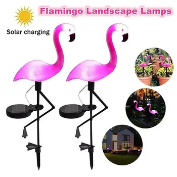 

LED Solar Flamingo Stake Light Lantern Solar Powered Pathway Lights Decorative Outdoor Lights Lawn Yard Lamp For Garden Patio