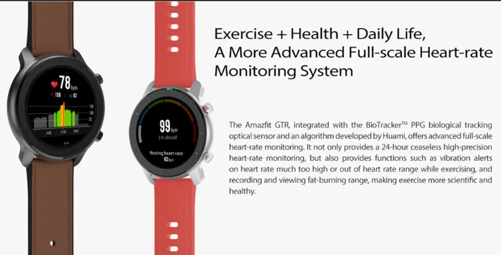 Global version xiaomi huami amazfit gtr 47mm smart watch AMOLED Screen 24-Day battery life sport GPS watch 5ATM waterproof Swimmingwatch9