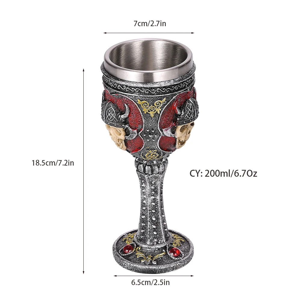 Waliicorners Skull Resin Stainless Steel Goblet 200ml Gothic Wine Glass Horrible Cocktail Glasses Whiskey Cup Pub Bar Drinkware 8 Hacee19c3cb7b4c2e9f67b5de74a7f1ebO