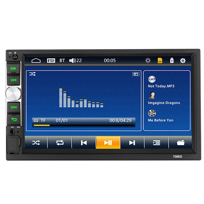 Автомагнитола HD 7 дюймов контактный экран стерео 12 В 2 Din FM ISO мощность Aux вход Авто MP5 плеер SD USB 7090S