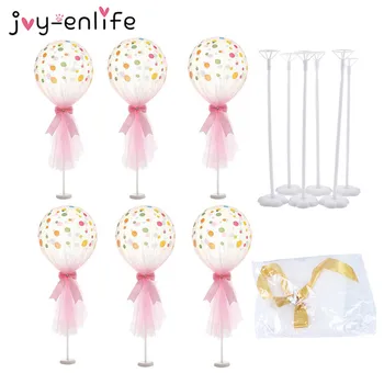 

6Tube Balloons Holder Column Stand Confetti Balloon Tulle Wedding Table Decorative Valentine's Day Christmas Birthday Decoration