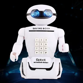 

Electronic Piggy Bank Safe Cash Box Robot Saving Money Box Coin Bank Box Music Desk Lamp for Children Toys