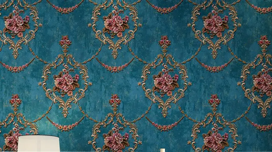 colour 5 Beibehang Европейский пасторальный толстый рельеф нетканые обои Гостиная Спальня вилла атмосферный фон стены 3d обои - Цвет: colour 5
