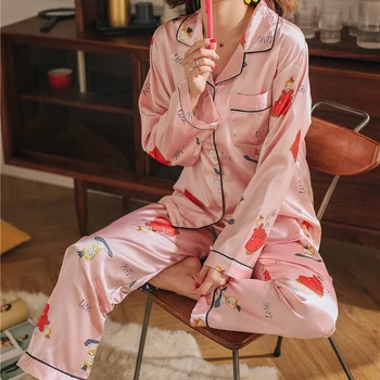

2020 Spring And Autumn Hot Sale Pajama Sets For Women 2 Pcs Long Sleeve&Trousers Pyjama Sets Casual Female Pijama Sleepwear