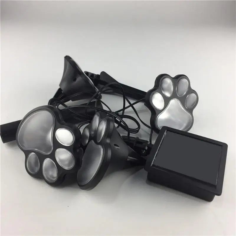 4 Солнечной кошки животных лапы печати огни Сад на открытом воздухе фонарь светодиодный светильник