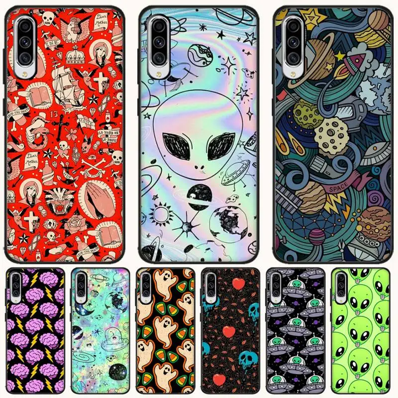 

LJHYDFCNB Alien ghost Newly Arrived Black Cell Phone Case For Samsung A6 6S 6Plus 7 720 750 8 8 PLUS 9 920 2018 A8 A9STAR
