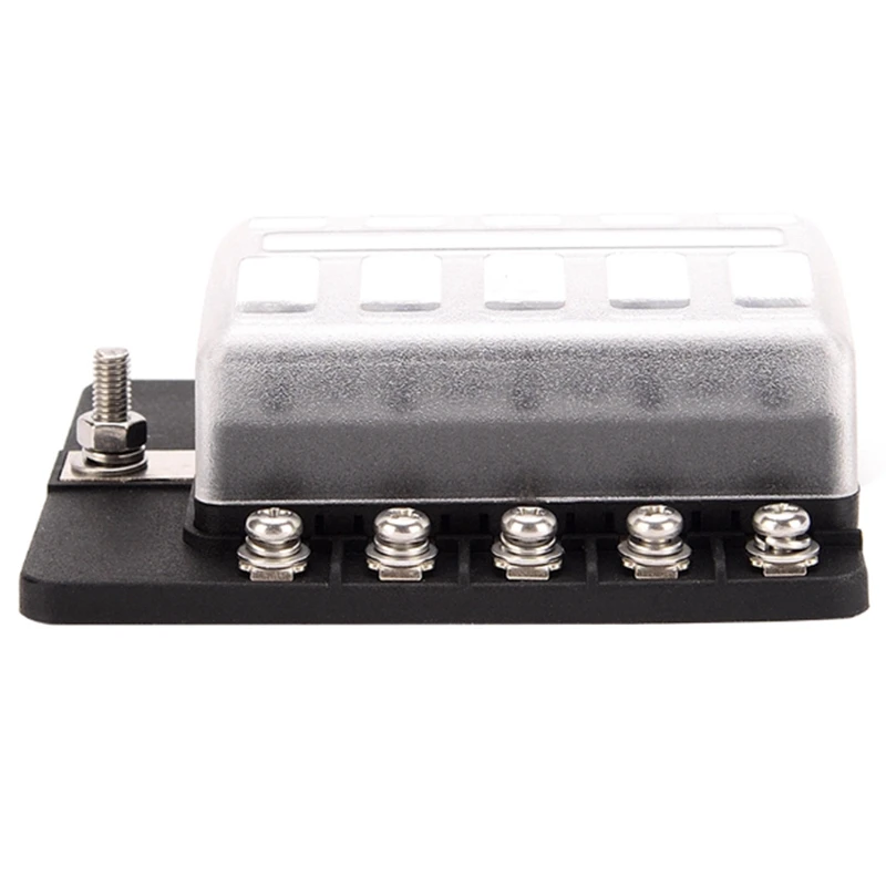 10 Way Blade Fuse Box Holder Fuse Blocks Red Led Indicator 10Pcs Fuses 10Pcs Terminals for Car Boat Marine Caravan Truck 12V 2
