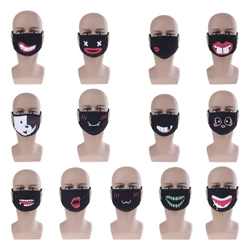 

Cartoon Funny Black Cotton Mouth Half Face Soft Mask 13 Kinds Of Patterns Fashion Cute Mask Gag Joke Toys