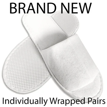 

2019 New Eco-Friendly Beautiful Terry Guest Slippers White Disposable Two-piece Slippers 5 Pairs Open Toe Guest Slippers Hotel
