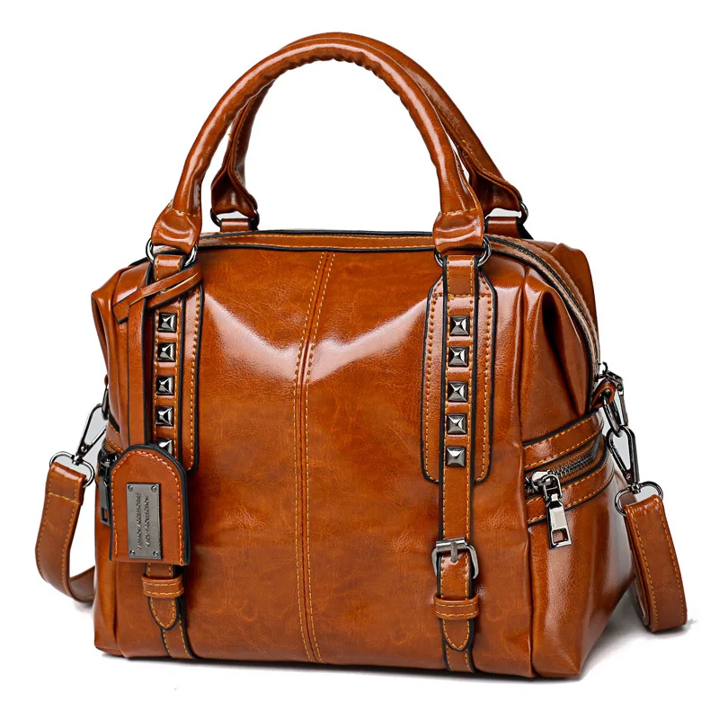 

2018 New Style Fashion Rivet WOMEN'S Bag you la pi Shoulder Shoulder Bag Retro Hand Shoulder Bag