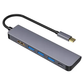 

USB C Hub 5 in1 Type C Hub USB C To HDMI 4K @60hz USB 3.0 Male Adapter For MacBook/MacBook Pro/MacBook Air