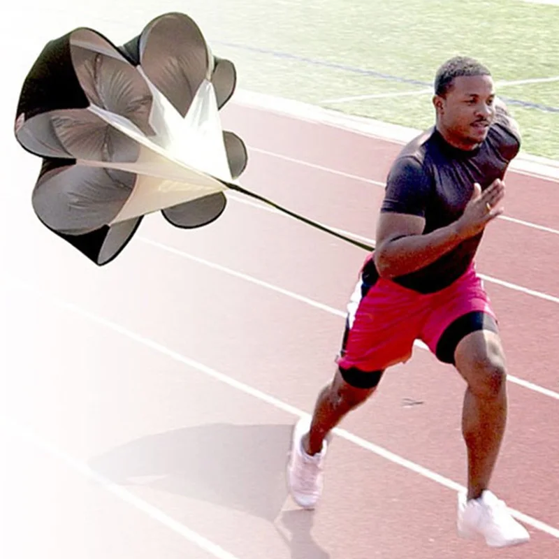 8 Speed Resistance Parachute Running Chute Parachute Umbrella & 6m 12 Rung Agility Ladder for Soccer Football Running Training