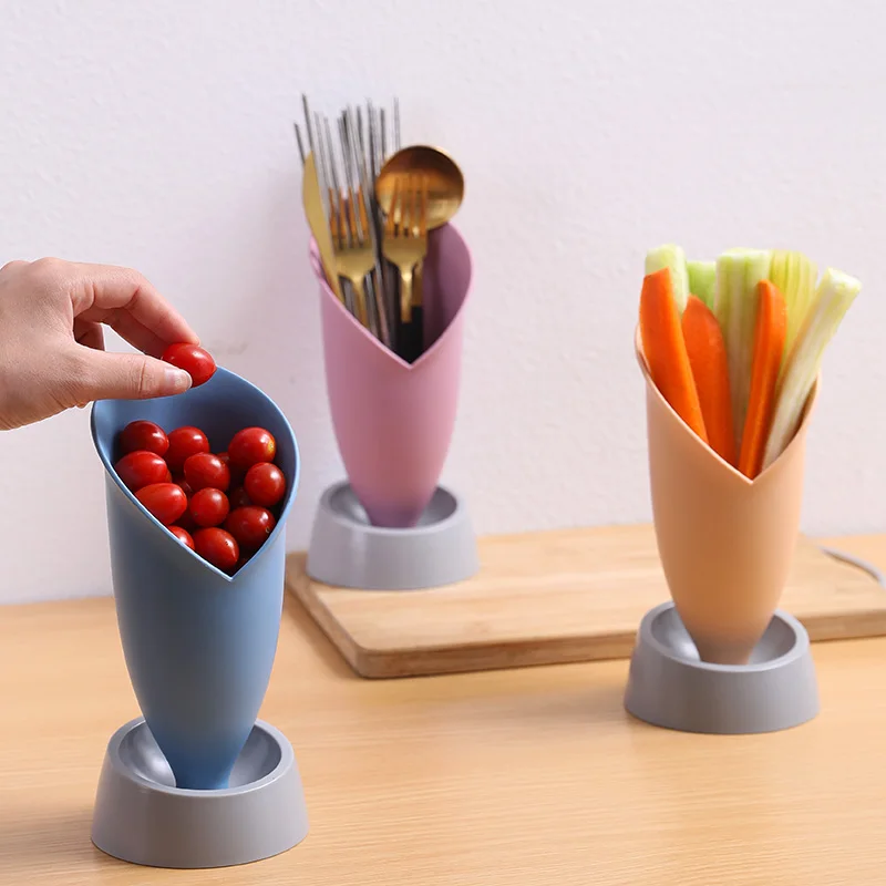 

045 Multi-function Table top chopsticks fork spoon drain cage vegetable and fruit storage container