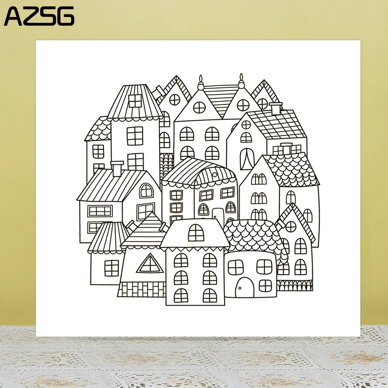 AZSG плотный дом прозрачные штампы для DIY Скрапбукинг/изготовление карт/украшение для альбома Силиконовая печать ремесла