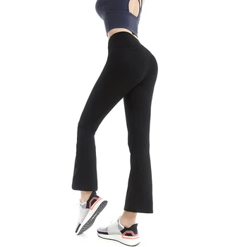 

Autumn Flared Pants Women Wide Legs Trousers Summer Solid Elegant Leggings High Waist Sport Long Pencil Pant