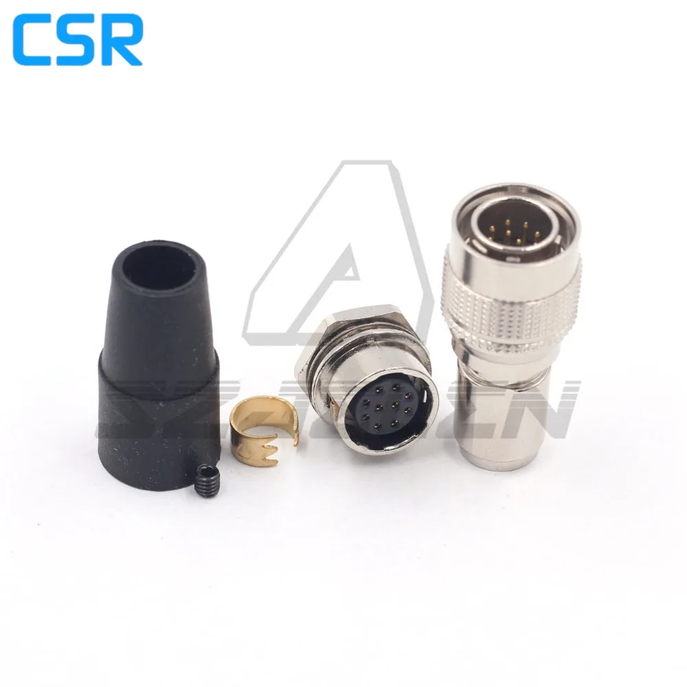 Hirose разъем 10pin, HR10A-10P-120/HR10A-10r-10S, промышленная камера Разъем питания и розетка, M12 панель закрепляемая розетка